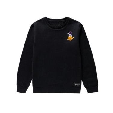 Imagem de Blusão Moletom Infantil Astronauta Saturno Personalizado sem Capuz gol