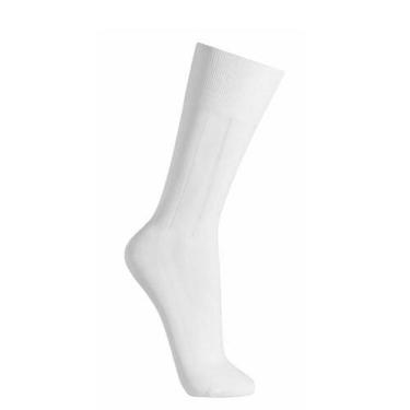 Imagem de Kit 6 Meia Social Masculina Cano Medio Branco - QLC SPORT