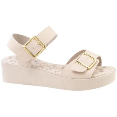 Imagem de Sandália Feminina Ortopédica Anabela Plataforma De Fivela Confortável 