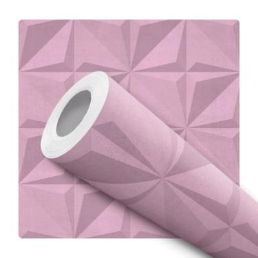 Imagem de Papel De Parede Vinílico Efeito Visual Gesso 3D Rosa Quarto 12m - DELI