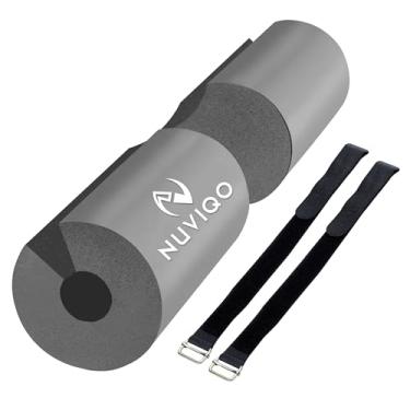 Imagem de Almofada de agachamento com barra para pulmões e agachamentos - almofada de impulso de quadril para barras padrão e olímpicas - fornece almofada para pescoço e ombros durante o treinamento (cinza)