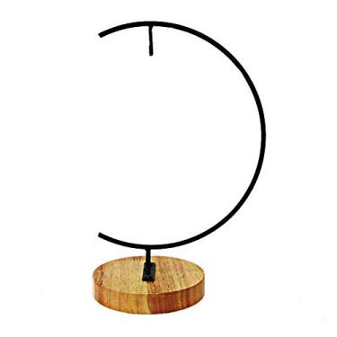 Imagem de (Wood) - Awesomes Ornament Display Stand / Flower Pot Stand Holder Iron Pothook Stand for Hanging Glass Terrarium (Wood)