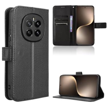 Imagem de Elubugod Capa de couro compatível com Honor Magic 7, capa flip de couro PU compatível com Honor Magic7 5G PTP-AN00 capa preta