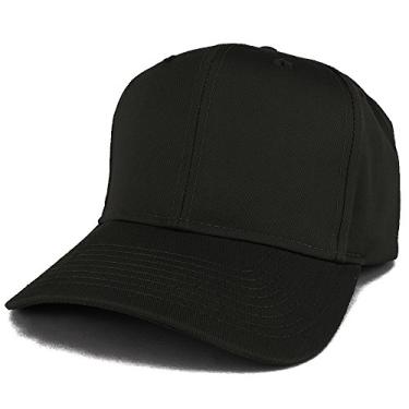 Imagem de Boné de beisebol liso ajustável de coroa alta tamanho extra grande 2GG da Armygang, Preto, One Size