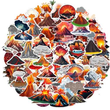 Imagem de 100 unidades de adesivos de vulcão, artigos de festa de vulcão, dinossauro, lembrancinhas de festa de aniversário, decorações de luau, suprimentos de festa havaiana, brinquedos de vulcão para garrafas