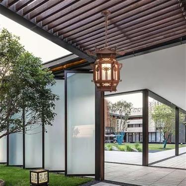 Imagem de Lâmpada Pendente Contemporânea Ao Ar Livre LED À Prova D 'Água Villa Jardim Pátio Portão Corredor Varanda Lâmpada Pendente (O D22CM 1PCS)