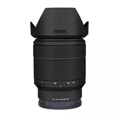 Imagem de Revestimento adesivo antiarranhões para lente de câmera para Sony FE 28-70 MM f3.5-5.6 película protetora vinil protetor corporal decalques capa FE 3,5-5,6/28-70 (couro preto)