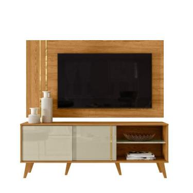 Imagem de Rack Painel Combo Cronos Cumaru Opala TV 60 Pol - Madetec