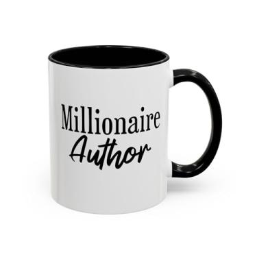 Imagem de Caneca de café de autor milionário, caneca inspiradora para escritores, presente para autores, acessório de mesa, xícara de café motivacional