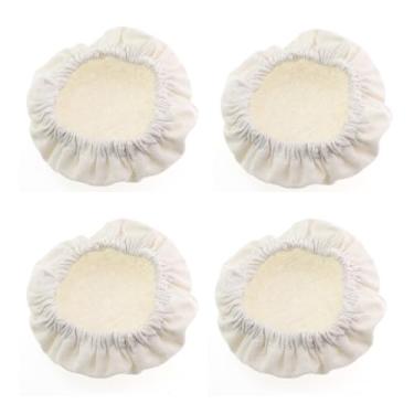 Imagem de Caishun 4 peças de capa de algodão 9,4 cm bege reutilizável garrafa de pano capa de pano capa de poeira garrafa fermento capa de pano de fermento pão produtos de panificação capa de algodão