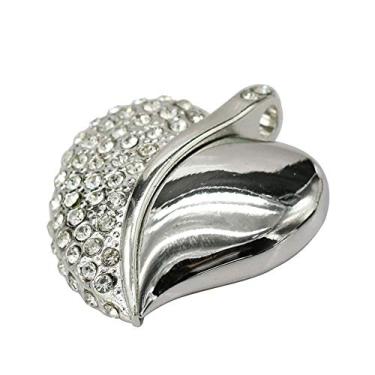 Imagem de 16 GB Prata Cristal Forma de Coração USB Flash Drive PenDrive USB Flash Pen Drive Flash Drive Flash Drive USB Stick 2.0 USB Drive USB Flash Card U Disk