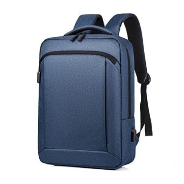 Imagem de Mochilas Oxford masculinas mochilas para laptop de 14 polegadas para viagem escolar bolsa de negócios para homens mochila casual(Blue)