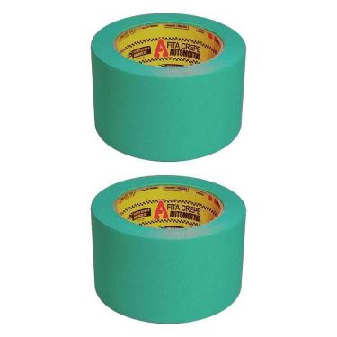 Imagem de Fita Crepe Adere Automotiva 525 Alta Resistência Verde 48X50M - Embalagem com 2 Unidades