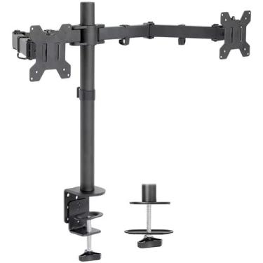 Imagem de Suporte Monitor Duplo Braço Articulado Mesa 2 Monitores Ajustável Ergonômico 13 A 32 Polegadas
