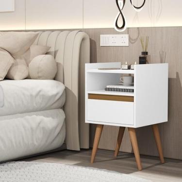 Imagem de Mesa de Cabeceira Suspensa e Com Pés Porta Basculante Monica Cores - M