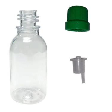Imagem de Frasco Pet Cristal Com Gotejador 30ml  300 unds Tampa verde - RC MINAS