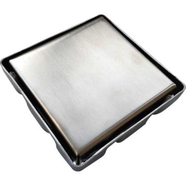 Imagem de Ralo Oculto Invisível 15x15 cm Inox Banheiro Antiodor Flvx Hidro