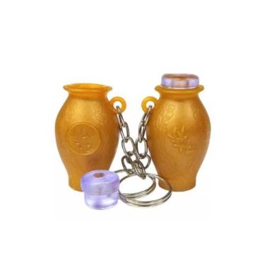 Imagem de Kit Chaveiro Botija Para óleo de Unção Óleo - Cor Dourada (50 peças) -