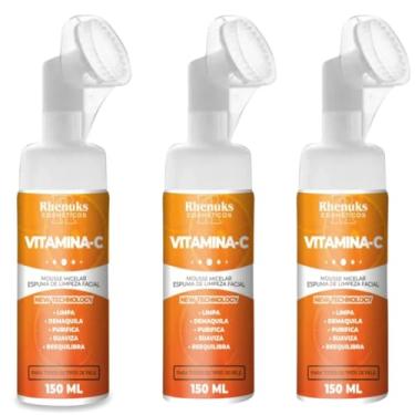 Imagem de Kit 3 Mousse Micelar Vitamina C Espuma De Limpeza Facial 150ml