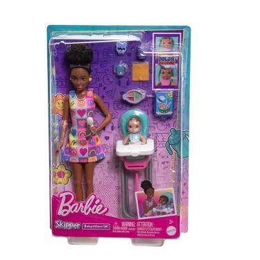 Imagem de Barbie Family Skipper Com Bebê Vestido Arco-Íris - Mattel