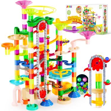 Imagem de Brinquedo Marble Run joyin 236 unidades com elevador motorizado + 30 bolinhas de gude