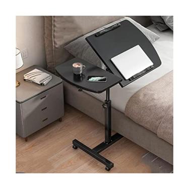 Imagem de Overbed Table com altura ajustável, suporte para laptop e mesa inclinada para escritório e casa – Estação de trabalho de computador móvel
