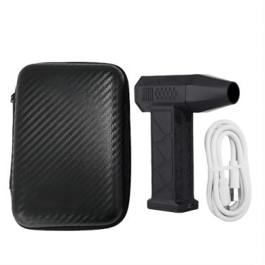 Imagem de SZITW Ventilador de jato de motor sem escova portátil 130.000 RPM Turbofan 200 W Soprador de poeira de alta potência Ferramenta de limpeza de teclado espanador de ar comprimido com interface de