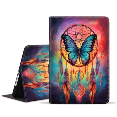 Imagem de BXIKEOPIU Capa para iPad Mini 5 geração 2019/Mini 4 3 2 1, capa fólio fina de couro PU com suporte para hibernar automático para iPad Mini 5/4/3/2/1, borboleta apanhadora de sonhos