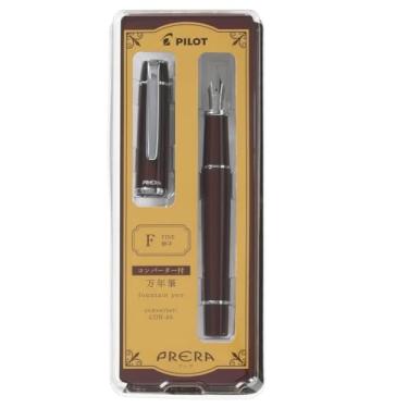 Imagem de PRERA Caneta-tinteiro Pilot vermelha marrom ponta fina P-FPR-1-RBN-F com caneta esferográfica Stylus original