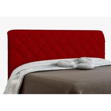 Imagem de Cabeceira Paris Para Cama Box Casal Vermelho Suede Amassado - JS
