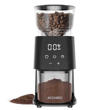 Imagem de AYCHIRO Moedor De Café Elétrico Burr, Moinho De Rebarbas Ajustável Com 30 Configurações De Moagem, Moedor De Grãos De Café Com Tela Sensível Ao Toque, 2 A 12 Xícaras