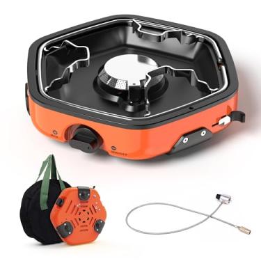 Imagem de GIGART Fogão Portátil De Acampamento A Gás Propano, Fogão De Acampamento Ajustável Com Ignição Piezoelétrica, Fogão Leve Para Mochila Para Cozinhar Ao Ar Livre, Acampar, Fazer Trilhas, Churrascos No