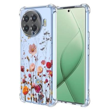 Imagem de RRXSYXL Capa para Tecno Spark 20 Pro Plus 4G com estampa floral transparente, capa macia à prova de choque para Tecno Spark 20 Pro Plus 4G, linda flor