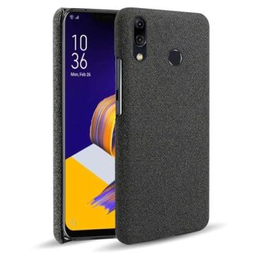 Imagem de Capa para ASUS Zenfone Ze620kl,Capa desenhada em lona,Case Protetora Ultrafina com Empunhadura Macia,Design em Tecido Antichoque e Antiarranhões-Black