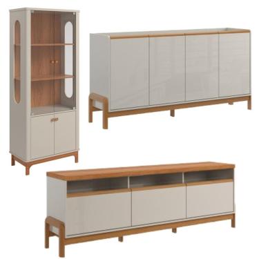 Imagem de Rack + Elegance 1.8 + Aparador Buffet + Cristaleira - Lukaliam Móveis