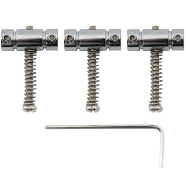 Imagem de Musiclily Pro Espaçamento 21mm Barril Carrinhos Saddles Telecaster de Aço para Guitarra Fender Squier Tele, Cromado(3 Peças)