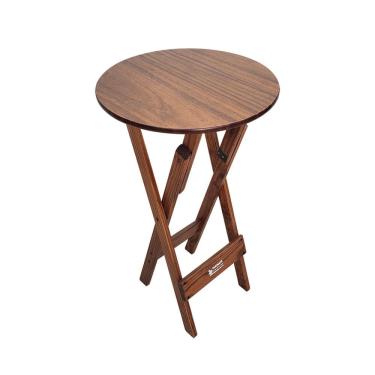 Imagem de Mesa Bistrô Dobrável de Madeira Redonda Imbuia - Tarimatã