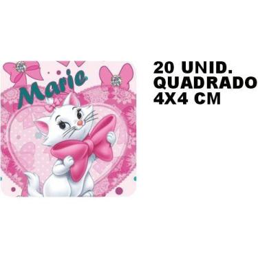 Imagem de Kit combo festa infantil 98 peças personalizado gatinha marie adesivo 