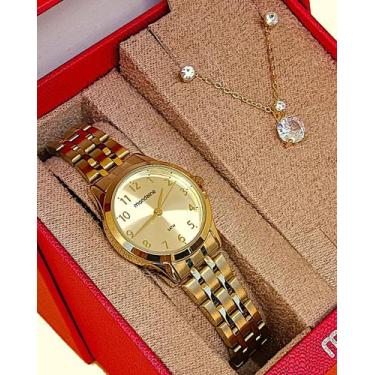 Imagem de Relógio Mondaine Feminino Original Dourado À Prova D'Água com NF + Pul