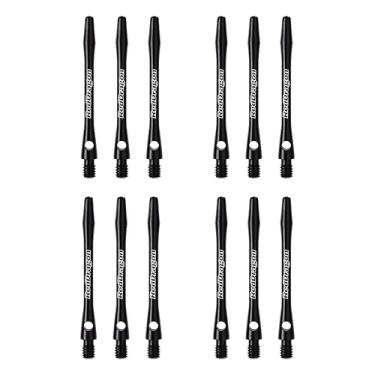 Imagem de RED DRAGON Eixos de dardos médios de alumínio gravado a laser – 4 conjuntos por pacote (12 eixos no total) (preto)