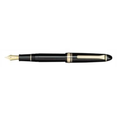 Imagem de Caneta-tinteiro Sailor 1911 padrão preto GT 14K ouro ponta média - 11-1219-420