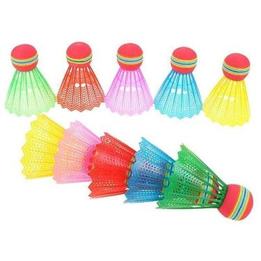 Imagem de 12 peças de petecas ao ar livre badminton resistente a peso leve badminton resistente a quedas badminton peteca badminton petecas badminton criança bola de badminton cabeça grande