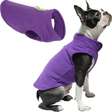 Imagem de Gooby Colete de lã suéter para cães – lavanda, pequeno – casaco quente de lã para cães com coleira O-Ring – casaco de inverno para cães pequenos – roupas para cães pequenos para meninos ou meninas