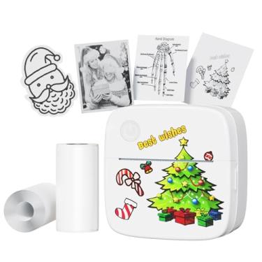 Imagem de DOLEWA Impressora de adesivos, mini máquina de fazer adesivos portátil, impressora térmica de bolso, impressora de notas sem tinta, impressora de etiquetas Bluetooth para estudo, álbum de recortes