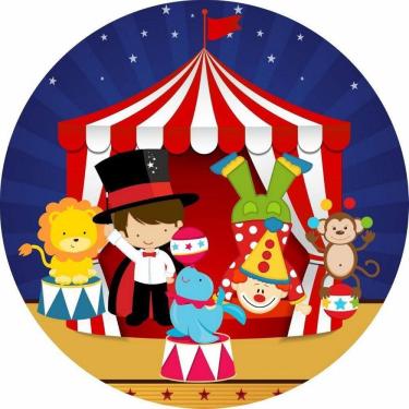 Imagem de Painel Redondo 3D Sublimado Circo Vermelho Frd-3455