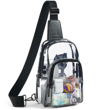 Imagem de Bolsa transversal transparente LATMAP para mulheres - preta