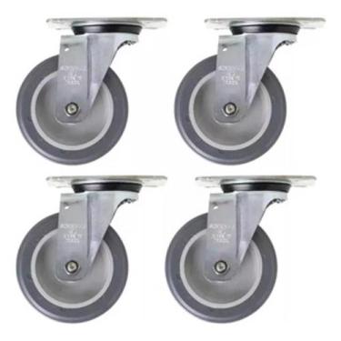 Imagem de Kit Rodízio Giratório 4 Pol 65kg Schioppa Gl 412 Bp