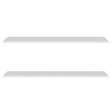 Imagem de Prateleira Flutuante Para Escritório Kit 2 Suporte Invisível 91cm Yara Branco - Lumil