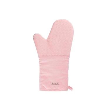 Imagem de Luva de Cozinha Rosa Silicone e Algodão 35cm