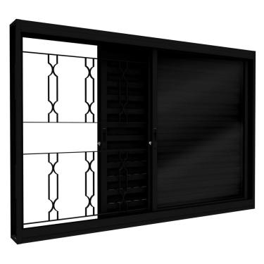 Imagem de Janela de Aço Veneziana Lucasa Facilita Preto